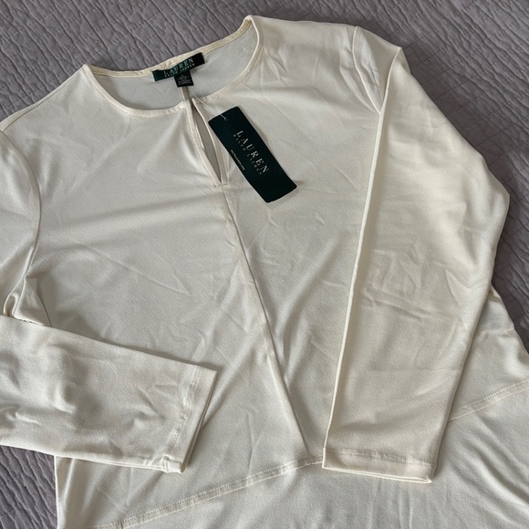 Ralph Lauren Tops - NWT LAUREN Ralph Lauren MORN CREAM Keyhole Tunic Top - Size Large
